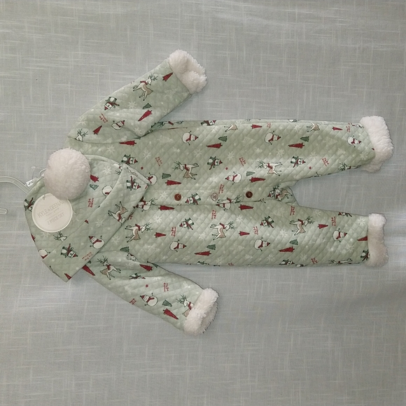 Chistmas baby jumpsuit quilted long sleeve coverall set size 0 to 3 mon… - Picture 1 of 14